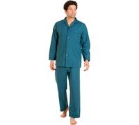 Haigman Men's Men's Cotton Blend Easy Care Long Sleeve Pyjama Set in Teal | Size: 3XL Haigman Teal 3XL