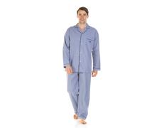 Haigman Men's Men's Cotton Rich Easy Care Marl Effect Pyjama Set in Blue | Size: 2XL Haigman Blue 2XL