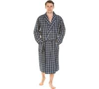 Haigman Men's Yarn Dyed Cotton Poplin Dressing Gown in Midnight | Size: Medium Haigman Midnight M