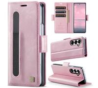 HAII Case for Samsung Galaxy Z Fold7 (2025), PU Leather Folio Flip Wallet Case with Card Holster Stand Magnetic Closure Shockproof Phone Cover S Pen Holder for Samsung Galaxy Z Fold7 (2025) (Pink)