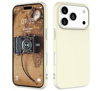 HAII for 17 Pro Max Case, Slim Liquid Silicone for Women Men with Scratch-Resistant Microfiber Lining Shockproof Soft Silicone Protective Phone Case for 17 Pro Max (Antique White)