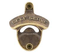 HAIICEN Old School Beer Bottle Opener Wall Mount SELF SECER Drink Cap Opener for Garage Men Cave Antique Brass