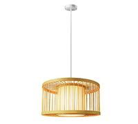 HAIIQU 1 Pack Wicker Chandelier Light Fixture Modern Minimalist Ceiling Pendant/Table Lamp Large Dome Handwoven Farmhouse Chandelier Adjustable Drum Pendant Lighting for Kitchen(Bulb Not Included)