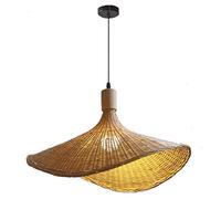 HAIIQU Hat Shape Ceiling Hanging Lamp Shades Vietnamese Style Decor Pendant Light Fixture Beach Atmosphere Hanging Light, Rustic Chandeliers for Kitchen Bedroom, Dining Room