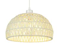 HAIIQU Nordic 1 Light for Kitchen Pendant Light Shade Home Decor Flush Mount Lighting Twine White Dome Hanging Lamp 30cm Ceiling Pendant/Table Lamp Breakfast Bar Children's Bedroom Corridor