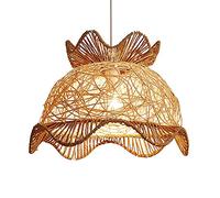 HAIIQU Nursery Light Fixtures Ceiling Rustic Dining Woven Pendant Light Coastal Natural Hemp Rope Hanging Lamp for Bedroom Metal Basket Chandelier for Kitchen Island Entryway Living Room Porch