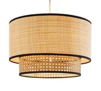 HAIIQU Woven Ceiling Light Shade Natural Rattan Lamp Shade for Ceiling Light Boho Large Living Room Chandelier Light Fixture Double Layer Light Pendant for Bedroom Kitchen Entryway Nursery