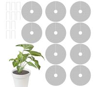 HAIJED 10 Pcs Pot Grid, 30cm Cuttable Flower Pot Soil Guard, Plastic FlowerPot Soil Cover Protectors with 10 Metal Stakes, Protects Plant Soils From Animals and Children
