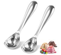 HAIJED 2 Pcs Ice Cream Scoop, 304 Stainless Steel Ice Cream Spoon with 7 Inch Handle, Non-Stick Portable Cookie Scoop for Dessert Restaurant