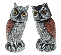 HAIJED 2Pcs Fake Owl Decoy & Bird Scarer, 360° Swivel Head, Scarecrow for Roofs, Yard & Garden Protector (2pcs)