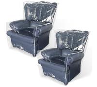HAIJED 2PCS Plastic Chair Covers, Clear Single Sofa Cover, Waterproof Recliner Slipcover to Prevent Dogs Cats Scratching, Dustproof Couch Cover for Home with Pets and Children