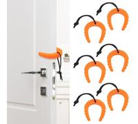 HAIJED 6Pcs First Responder Door Stops Security Emergency Police Door Jam with Nylon Cord Firefighter Door Stoppers Compact Door Stops Door Pinch Guard for Law Enforcement Emergency(Orange)