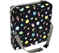 HAIJED Booster Seat Dining Chair, Non Slip Booster Seat Cushion with Adjustable Safety Belt and Fastening Strap, Splashproof Cartoon Table Booster Seat for Toddlers Home Travel(Miaomi Starry Sky)