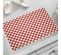 HAIJED Checkerboard Bath Mat, 60x90cm Anti-Slip Door Rug, Super Absorbent Floor Mat, Cute Decorative Bath Mat, Soft Comfortable Bathroom Floor Rug, Washable Bathroom Rug for Bedroom Bathroom Doorway