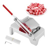 HAIJED Frozen Meat Slicer, Manual Meat Slicers, Stainless Steel Adjustable Thickness Meat Cutter, Beef Roll Cutting Slicing Machine, Waterproof Rustproof Meat Slicer for Home Cooking