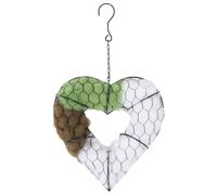 HAIJED Handmade Bird Nest Heart with PP Cotton Filling Rustproof Metal Frame Bird Nest Supply Holder for Indoor Outdoor and Garden Winter Tree Shelter Hummingbird House