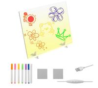 HAIJED LED Drawing Board Note Board with Light and 7 Colors Pen, 30x40cm Acrylic Drawing Boards Dry Erase Memo Note Pad, Multipurpose for Kids School Home Cafe Office