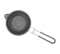 HAIJED Silicone Collapsible Colander Strainer with Handle Dishwasher Safe Kitchen Colander Heat Resistant Collapsible Silicone Colander for Drainage of Food Vegetables Fruits(Grey)