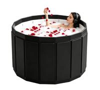 HAIKE Portable Bathtub Adult, 6-Layer Insulated Collapsible Tub with Dual Drainage, Non-Inflatable Foldable Bathtub for Adults, Portable Tub for Home Gyms Outdoor (Black 41.3x26.4 Inch)