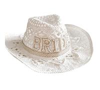 Haiki Adult's Jazzy Hat Straw Hat Men and Women Sunproof Cap Manual Straw Vacation Hat Bride Hollowed Sun Caps