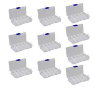 Haiki Compartment Plastic Storage Box 10pack Multipurpose Collection Container For Pill Small Jewelry Earring Organizer Compartment Storage Box