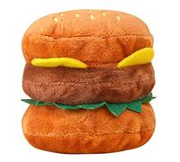 Haiki Dog Chew Toy for Aggressive Chewer Pet Plush Toy Hamburger Puppy Soft Teething Toy Lovely Dogs Squeak Toy Pet