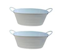 Haiki Multipurpose Metal Flower Container Planter Oval Design For Balcony Windowsill Gardening Home Wedding Party Display 2pcs Wedding Party Decoration Planter