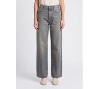 HAIKURE Korea Wide-Leg Jeans in Blue Cotton Denim with a High-Waisted Five-Pocket Design - Size: 26 - female