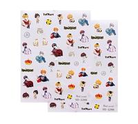 Haikyu 2 Pcs Nail Stickers, 3D 3D Nail Art, Cute Stickers, Perfect for Beginners, Nail Parts, Nail Set, Nail Art, Adults Kids, Nail Jewelry