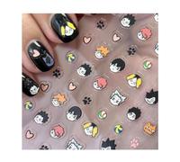 Haikyu Nail Stickers 3 Pieces Nail Stickers Embossed Shoyo Hinata Tobio Kageyama Iwano Polish Kuroo Kito Kotaro Akashii Keiji Oikawa Toru Iwaizumi Nail Sticker 3D 3D Anime Character Cute Nail Art Nail