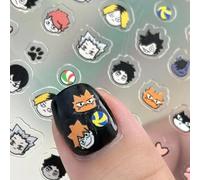 Haikyu Shoyo Hinata Tobio Kageyama Toru Oikawa Nail Stickers Adults Children Stickers Decals Set of 3 Nail Parts Nail Jewelry Nail Decoration Cute Fashion Gift