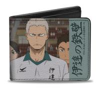Haikyu Wallet, Bifold, Date Tech High Iron Wall Group Pose Teal, Vegan Leather