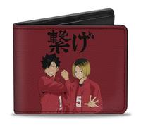 Haikyu Wallet, Bifold, Nekoma High School Kozume and Kuroo CONNECT Pose Red, Vegan Leather