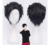 Haikyuu!! 30cm Tetsurou Kuroo Tetsurou Short Black Styled Synthetic Hair Cosplay Wig Heat Resistant Costume Wigs + Wig Cap
