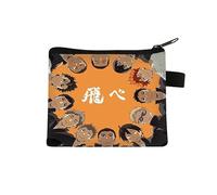 Haikyuu Coin Purse for Kids Shoyo Hinata Change Bag Small Cartoon Printing Purse Anime Coin Pouch with Zipper Design Tobio Kageyama Wallets Bags Gifts