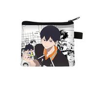 Haikyuu Coin Purse for Kids Shoyo Hinata Change Bag Small Cartoon Printing Purse Anime Coin Pouch with Zipper Design Tobio Kageyama Wallets Bags Gifts