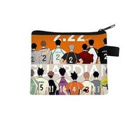 Haikyuu Coin Purse for Kids Shoyo Hinata Change Bag Small Cartoon Printing Purse Anime Coin Pouch with Zipper Design Tobio Kageyama Wallets Bags Gifts