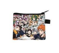 Haikyuu Coin Purse for Kids Shoyo Hinata Change Bag Small Cartoon Printing Purse Anime Coin Pouch with Zipper Design Tobio Kageyama Wallets Bags Gifts