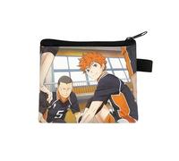 Haikyuu Coin Purse for Kids Shoyo Hinata Change Bag Small Cartoon Printing Purse Anime Coin Pouch with Zipper Design Tobio Kageyama Wallets Bags Gifts