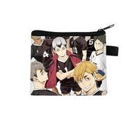 Haikyuu Coin Purse for Kids Shoyo Hinata Change Bag Small Cartoon Printing Purse Anime Coin Pouch with Zipper Design Tobio Kageyama Wallets Bags Gifts