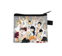 Haikyuu Coin Purse for Kids Shoyo Hinata Change Bag Small Cartoon Printing Purse Anime Coin Pouch with Zipper Design Tobio Kageyama Wallets Bags Gifts