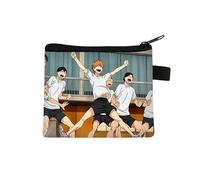Haikyuu Coin Purse for Kids Shoyo Hinata Change Bag Small Cartoon Printing Purse Anime Coin Pouch with Zipper Design Tobio Kageyama Wallets Bags Gifts