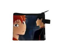 Haikyuu Coin Purse for Kids Shoyo Hinata Change Bag Small Cartoon Printing Purse Anime Coin Pouch with Zipper Design Tobio Kageyama Wallets Bags Gifts