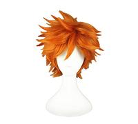 Haikyuu!! Hinata Syouyou Short Orange Fluffy Layered Cosplay Wigs Heat Resistant Synthetic Hair Anime Wig + Wig Cap