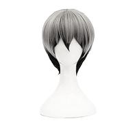 Haikyuu Inarizaki Kita Shinsuke Gray Black Short Wig Cosplay Costume Heat Resistant Synthetic Hair Haikiyu Halloween + Wig Cap