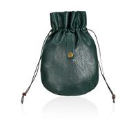 haikyuu Medieval Drawstring Pouch Waist Bag PU Leather Pack Pouch Coin Purse Storage Renaissance Dice Bag (green, Small)