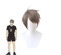 Haikyuu!! Miya Osamu Short Cosplay Wig Gray-black Heat Resistant Synthetic Hair Haikiyu Party Role Play Costume Wigs