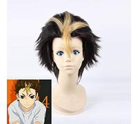 Haikyuu!! Nishinoya Yuu Cosplay Wig 30cm Short Straight Heat Resistant Synthetic Hair Man Boys Navy Brown Anime Cos Wig Nishinoya Yuu