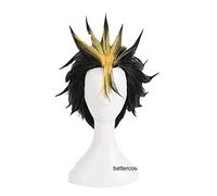 Haikyuu!! Nishinoya Yuu Cosplay Wigs Short Black And Blonde Heat Resistant Synthetic Hair Wig + Wig Cap