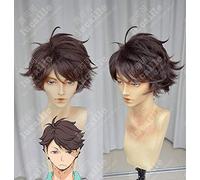 Haikyuu!! Volleyball Toru Oikawa Toor Short Brown Shaggy Layered Oikawa Tooru Heat Resistant Cosplay Wig + Wig Cap